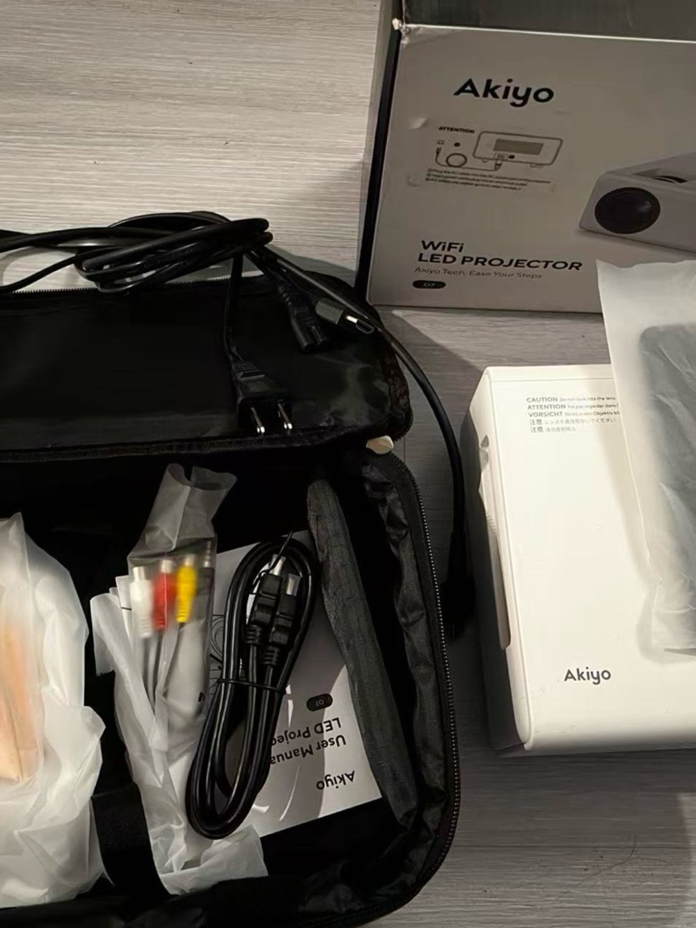 Akiyo WiFi LED Projector with Accessories - White